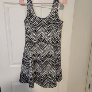 White Aztec print dress